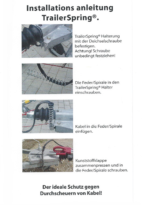 Montageanleitung des Kabelschutzes Trailer Spring