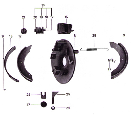 Explosionszeichnung Peitz R234-76 Radbremse
